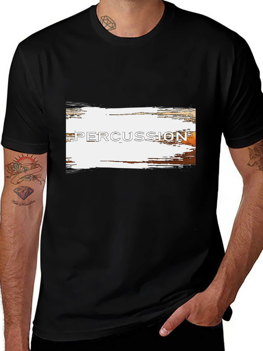 Percussion Band Music Tee - Black Cotton T-Shirt