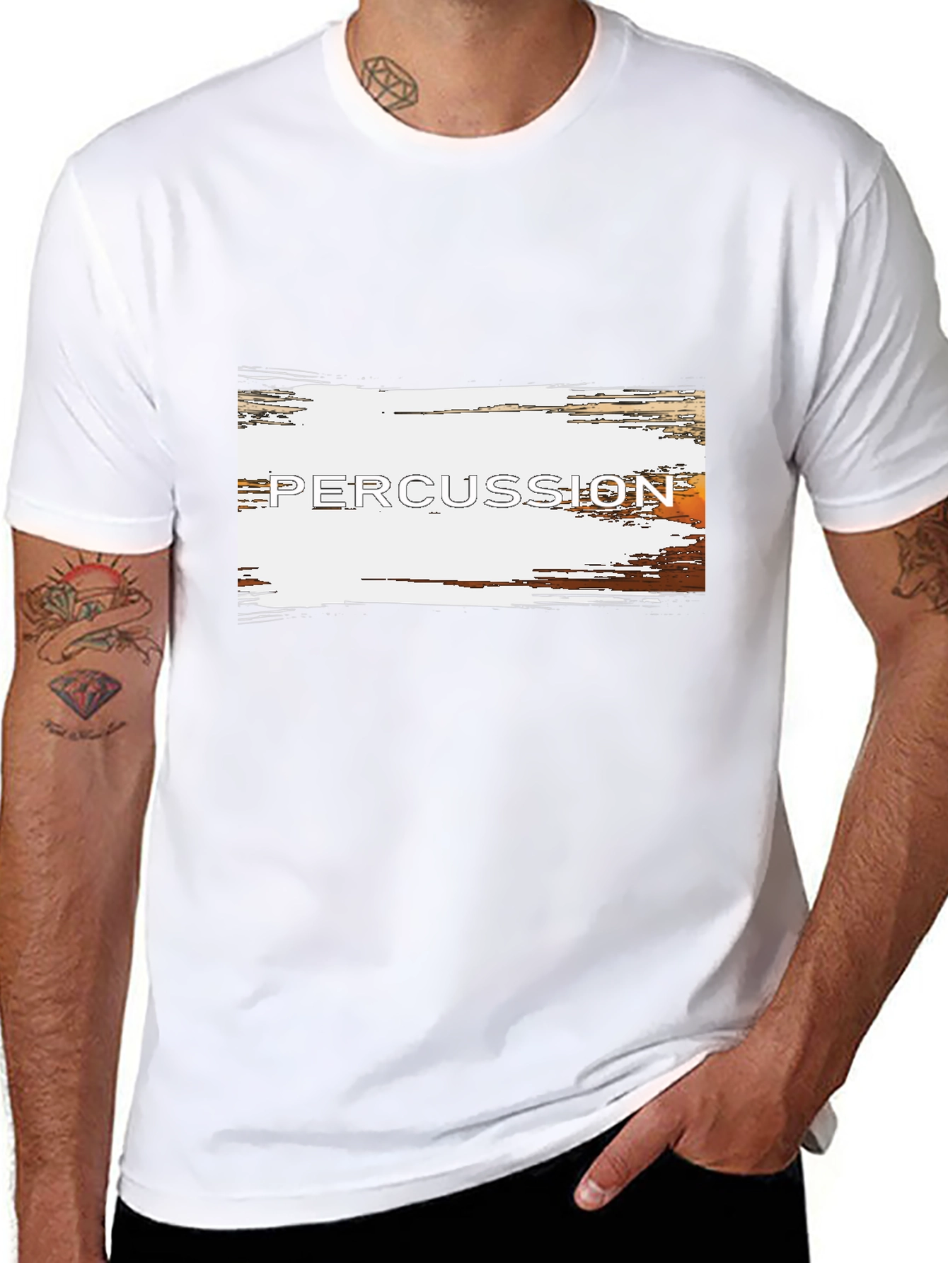 Percussion Band Music Tee - Black Cotton T-Shirt