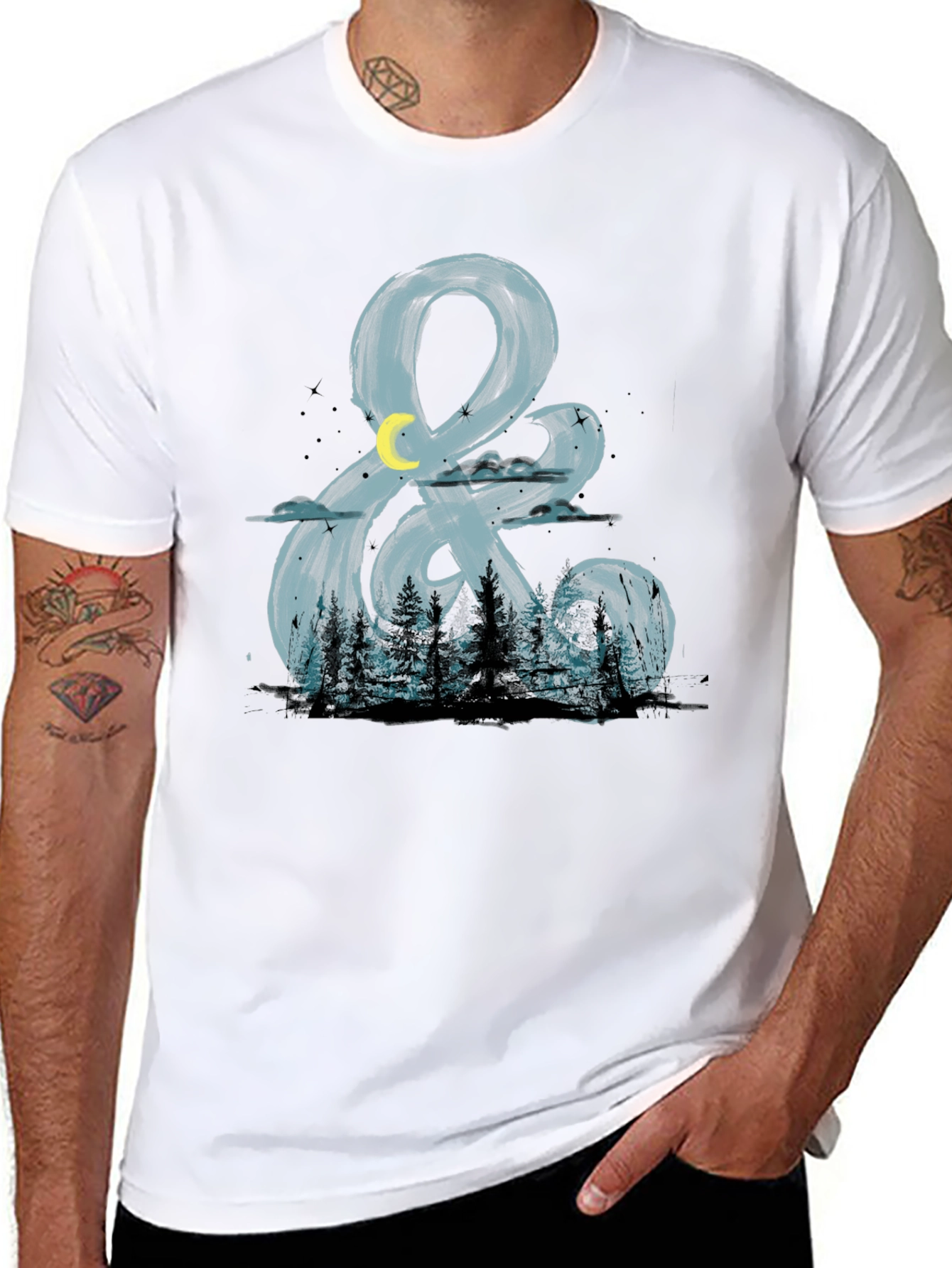 Night Forest Ampersand Graphic T-Shirt