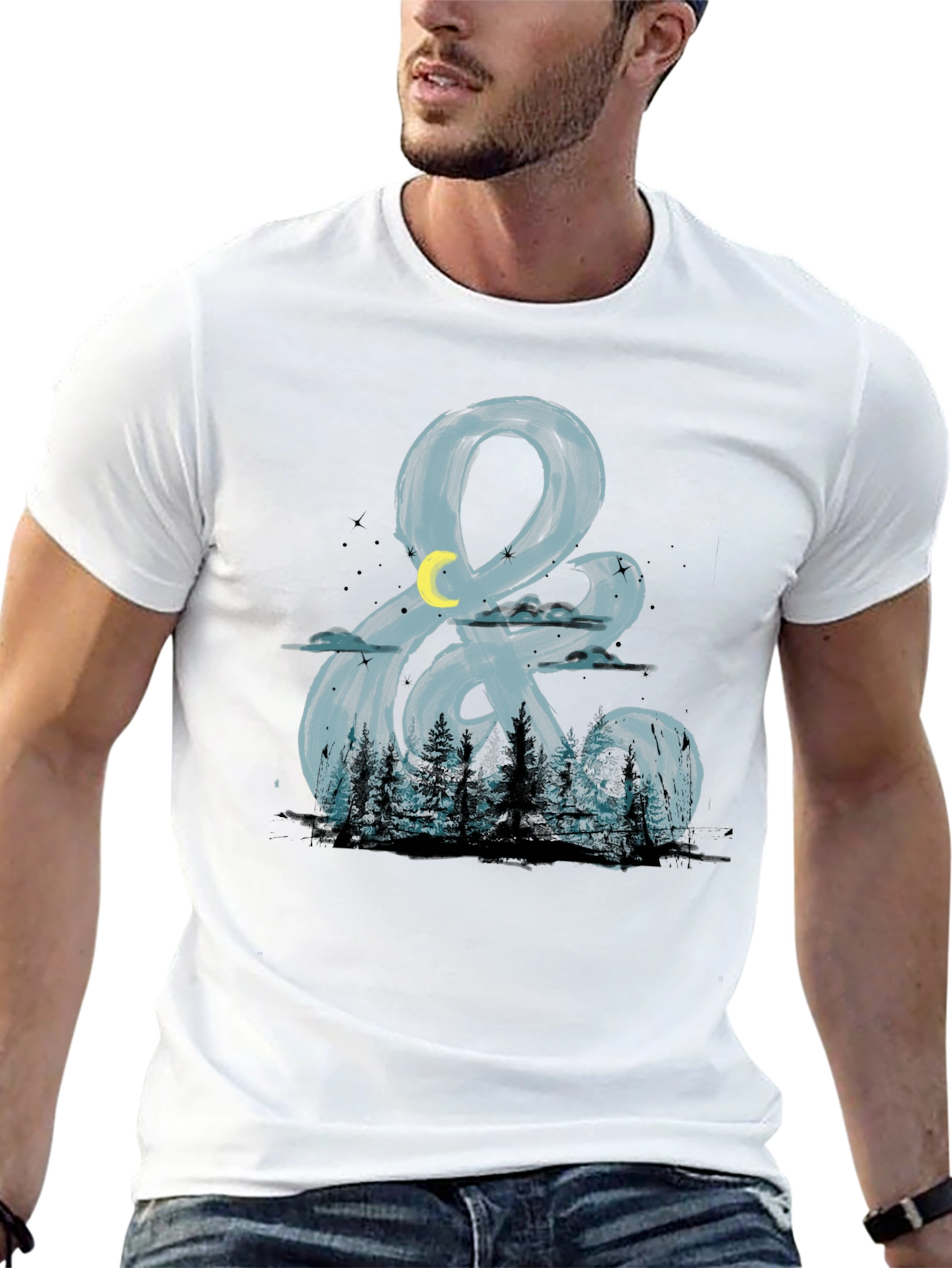 Night Forest Ampersand Graphic T-Shirt