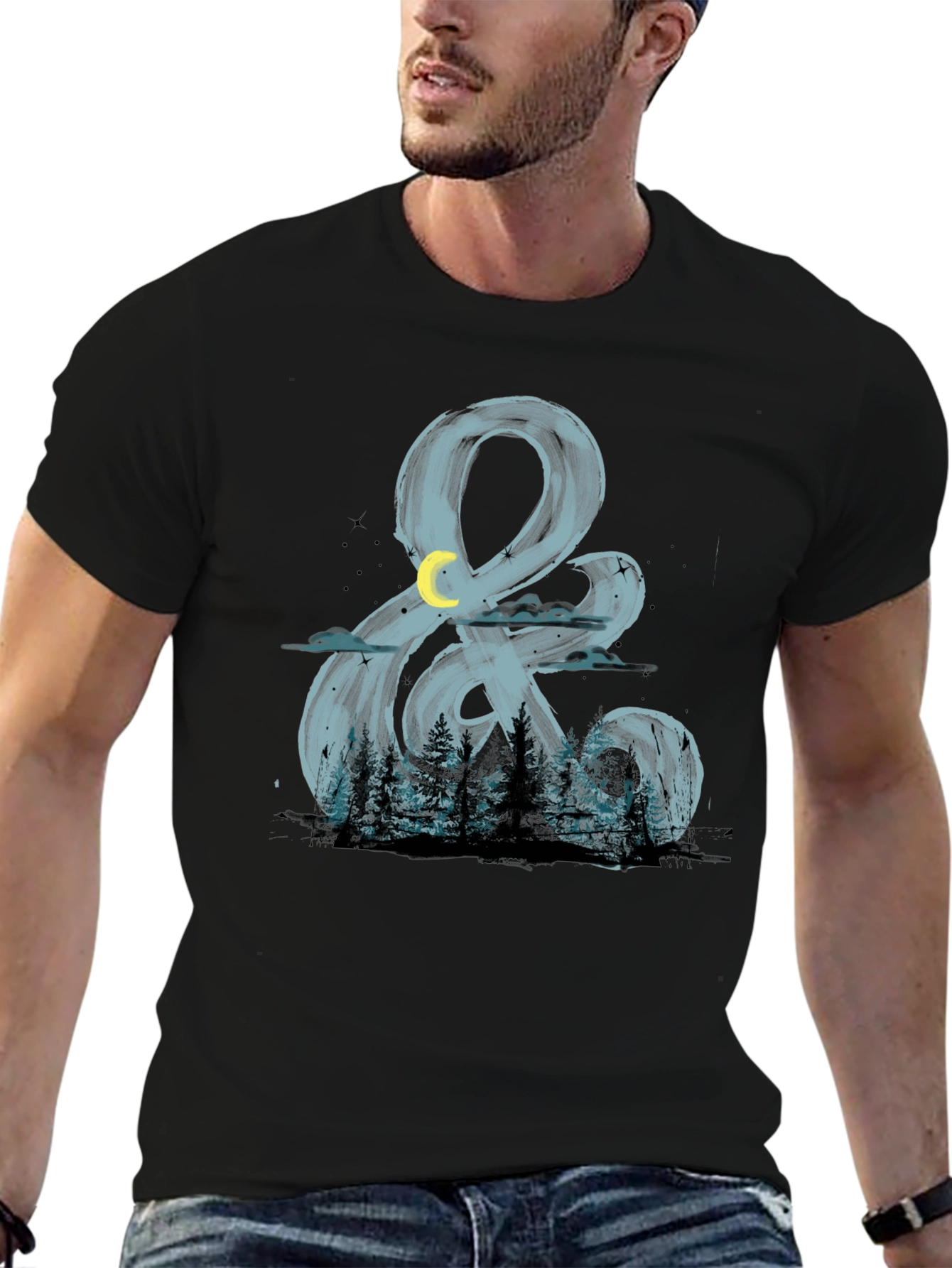 Night Forest Ampersand Graphic T-Shirt