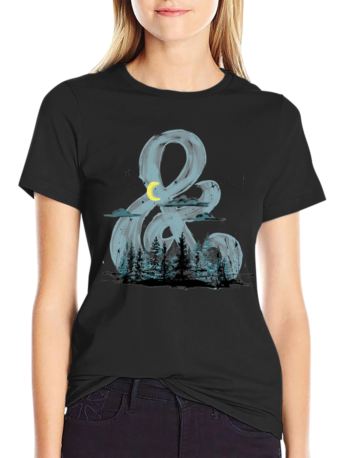 Night Forest Ampersand Graphic T-Shirt