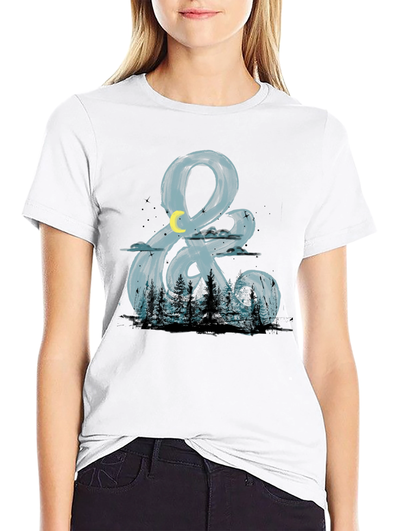 Night Forest Ampersand Graphic T-Shirt