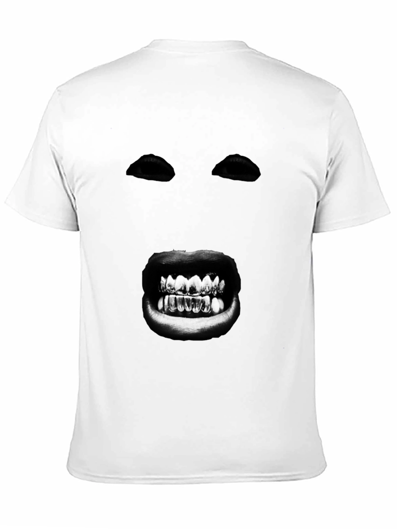 Mysterious Face Graphic T-Shirt - Bold Black Tee