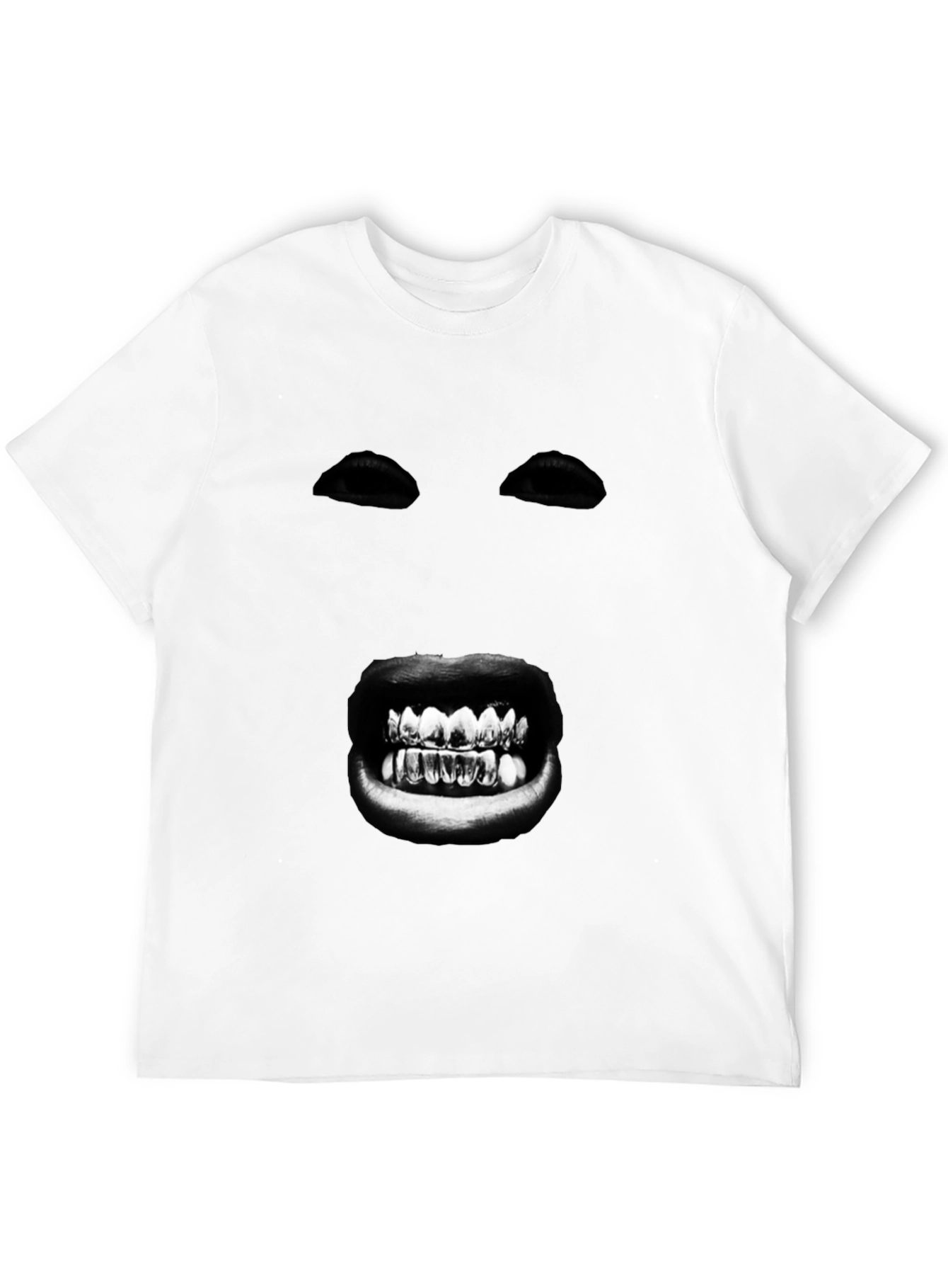 Mysterious Face Graphic T-Shirt - Bold Black Tee