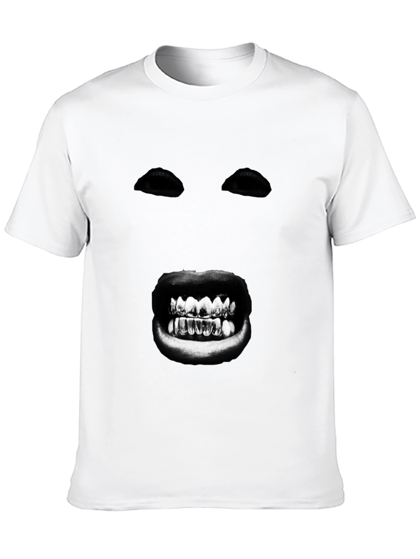 Mysterious Face Graphic T-Shirt - Bold Black Tee