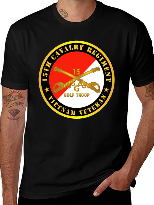 15th Cavalry Regiment Vietnam Veteran Black T-Shirt