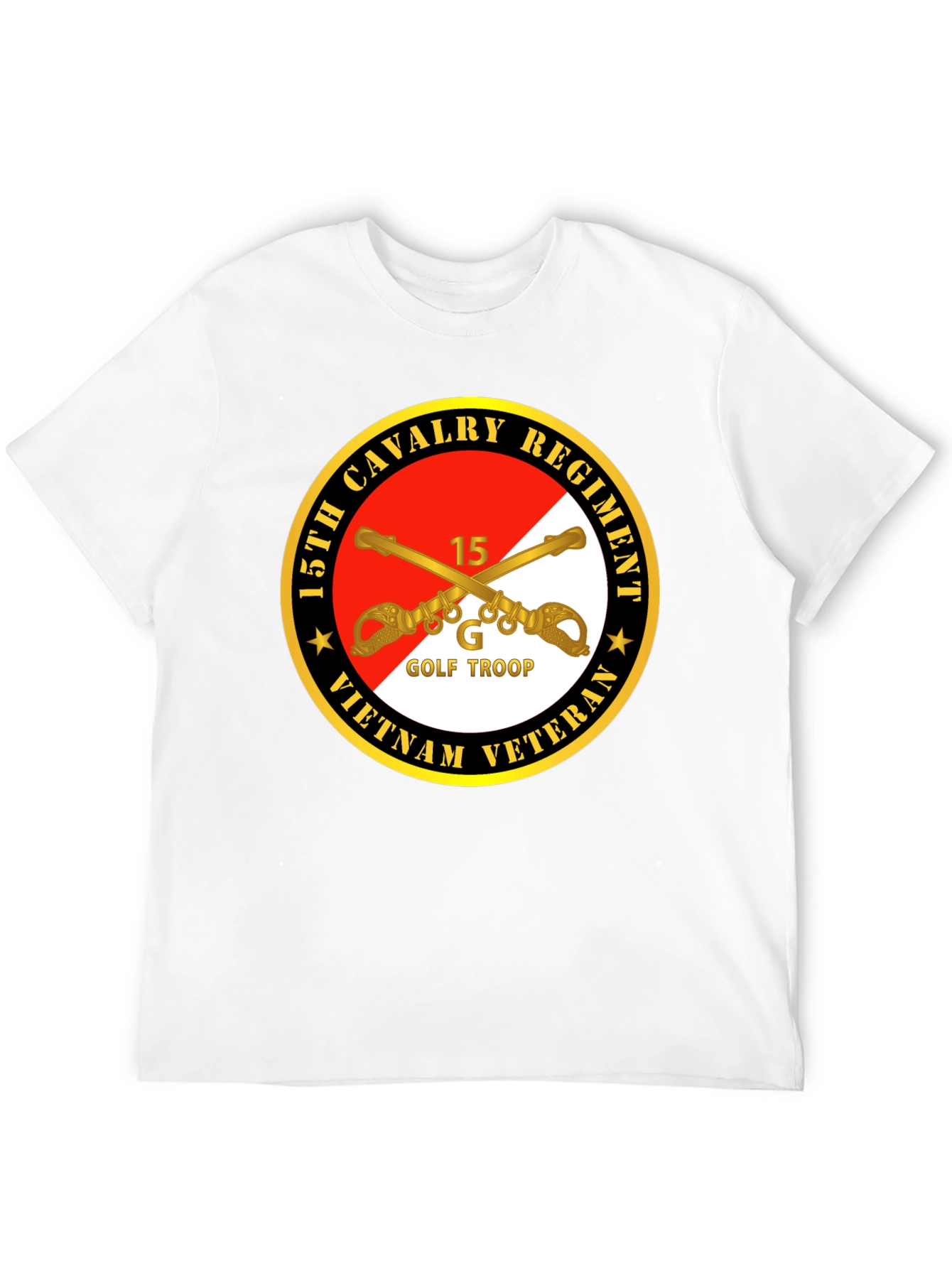 15th Cavalry Regiment Vietnam Veteran Black T-Shirt