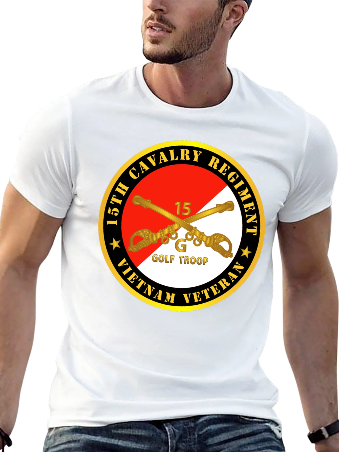 15th Cavalry Regiment Vietnam Veteran Black T-Shirt