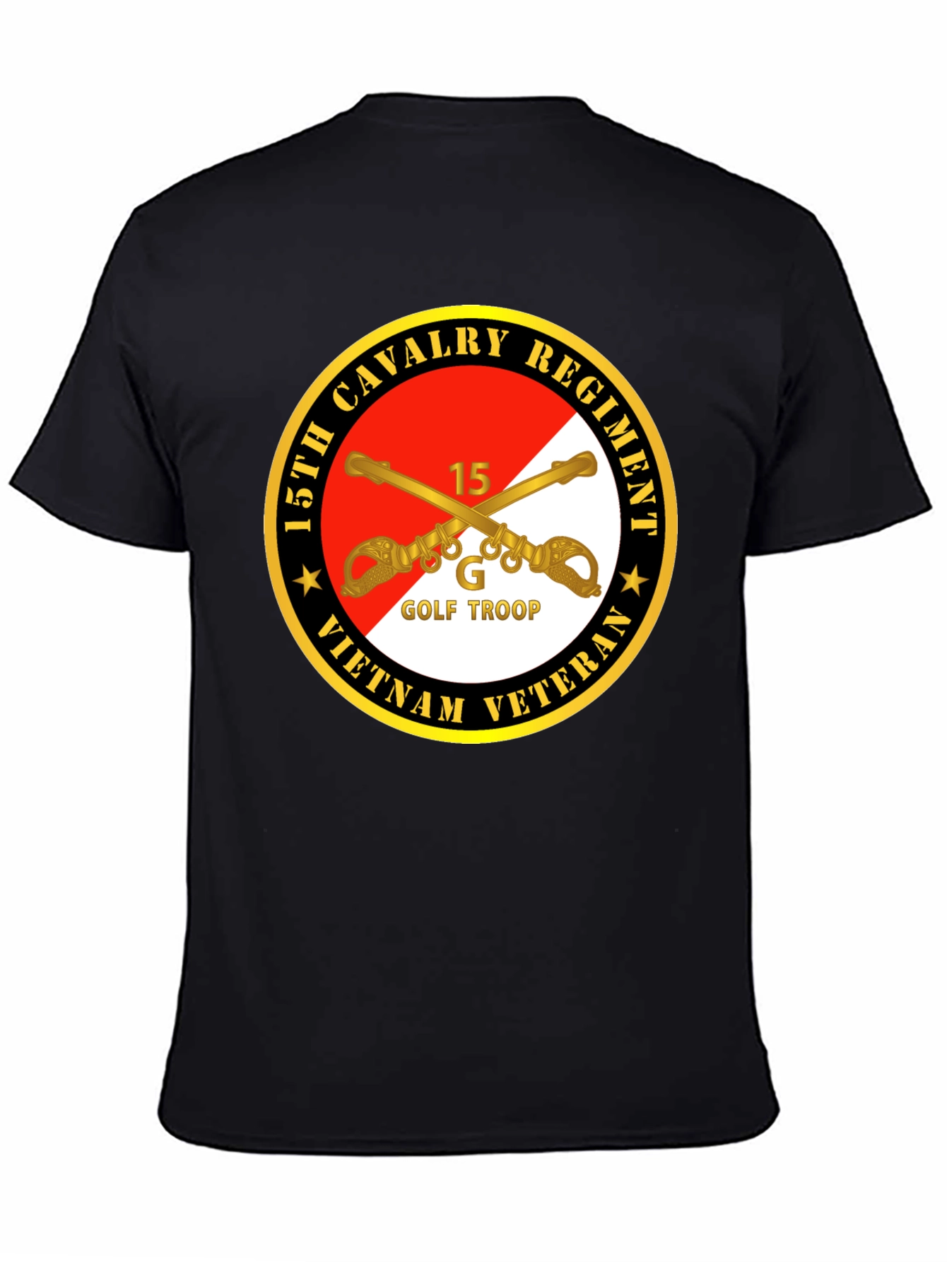15th Cavalry Regiment Vietnam Veteran Black T-Shirt