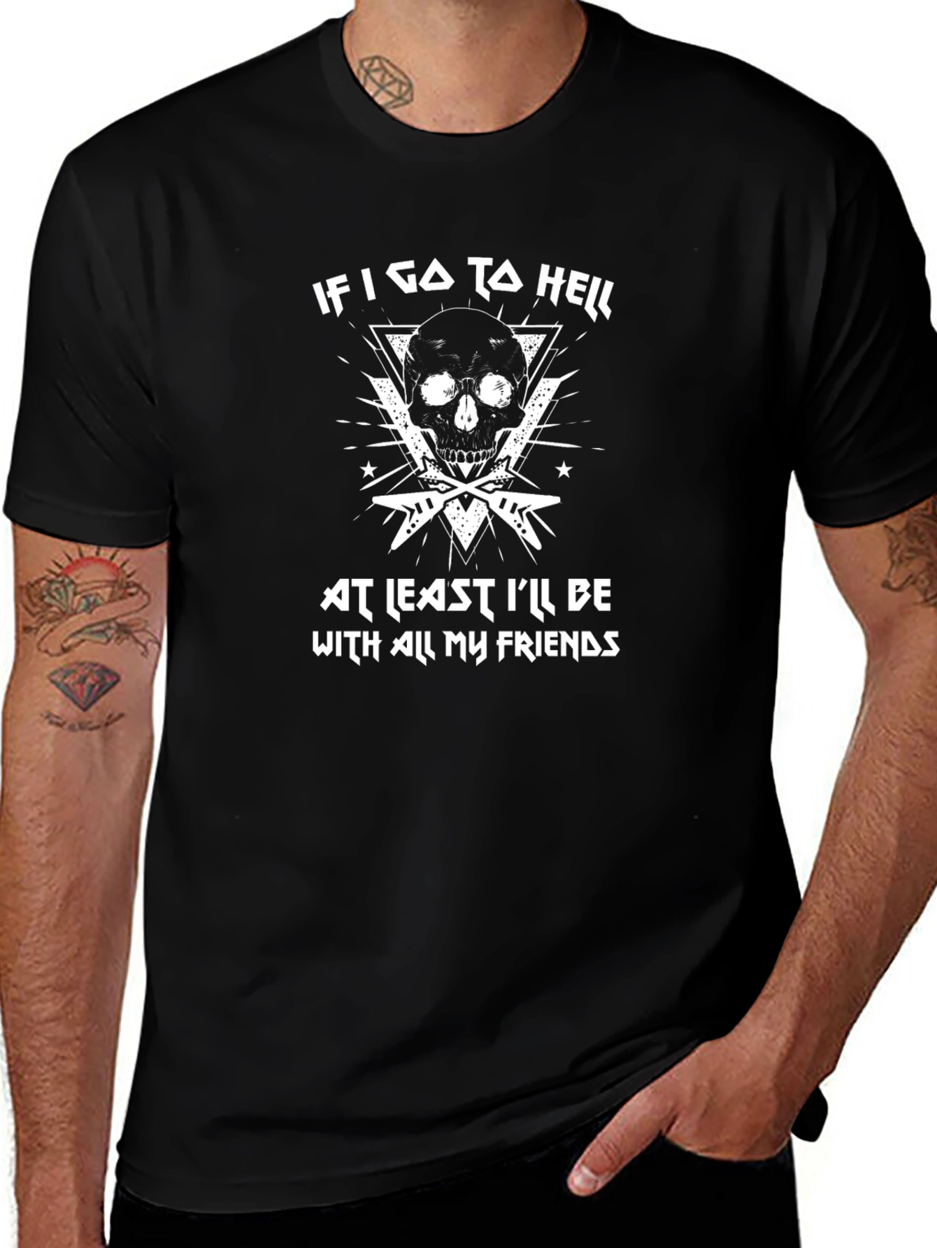 Rock n Roll Skull Graphic T-Shirt