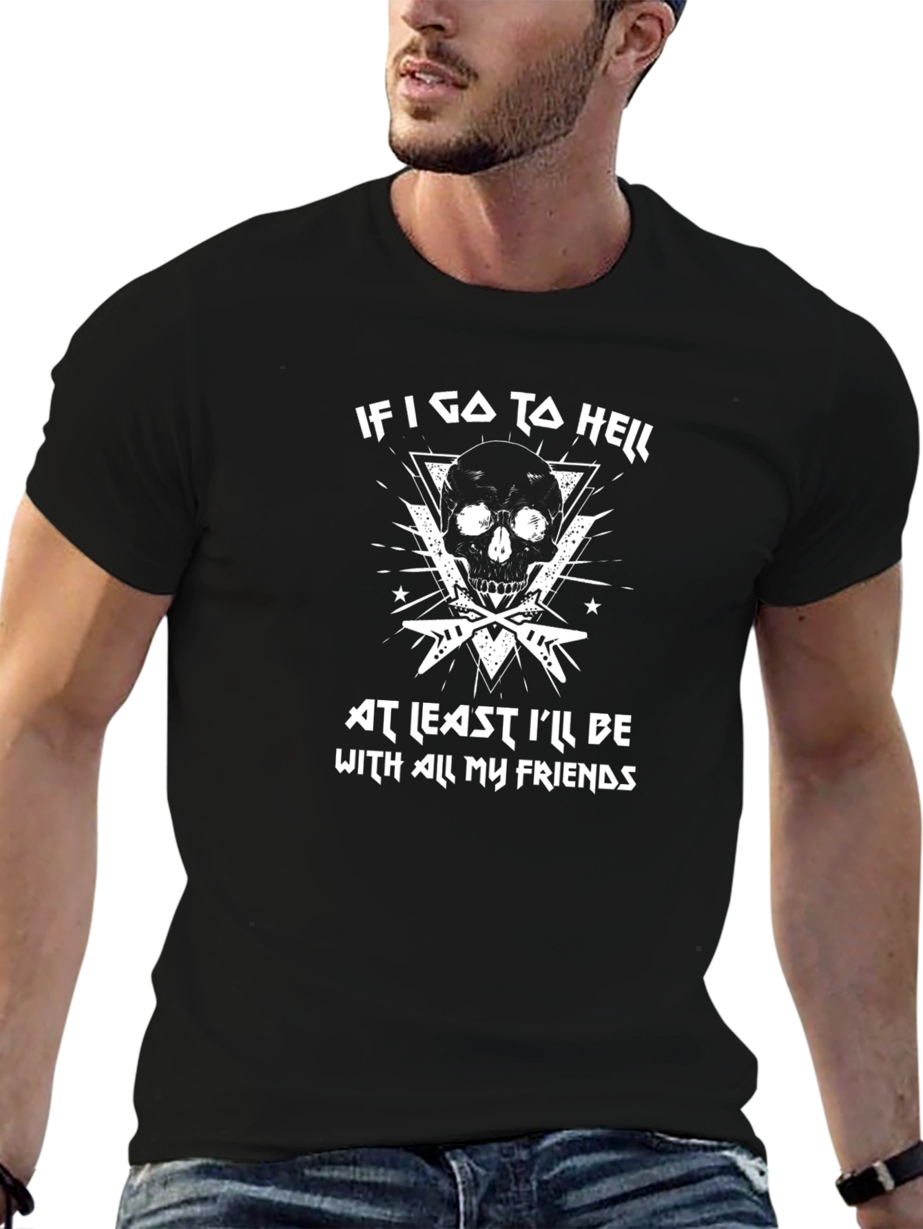 Rock n Roll Skull Graphic T-Shirt