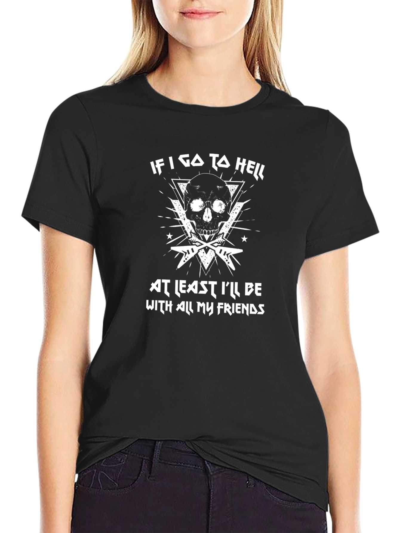 Rock n Roll Skull Graphic T-Shirt