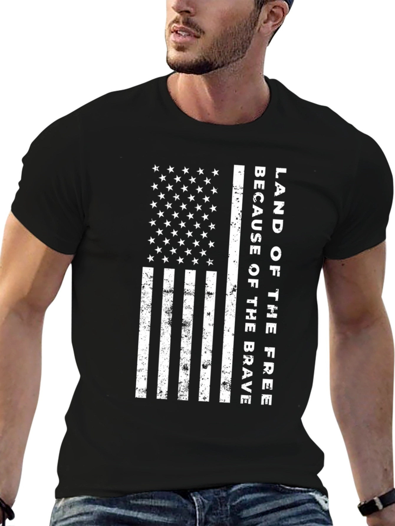 Land of the Free Patriotic American Flag T-Shirt