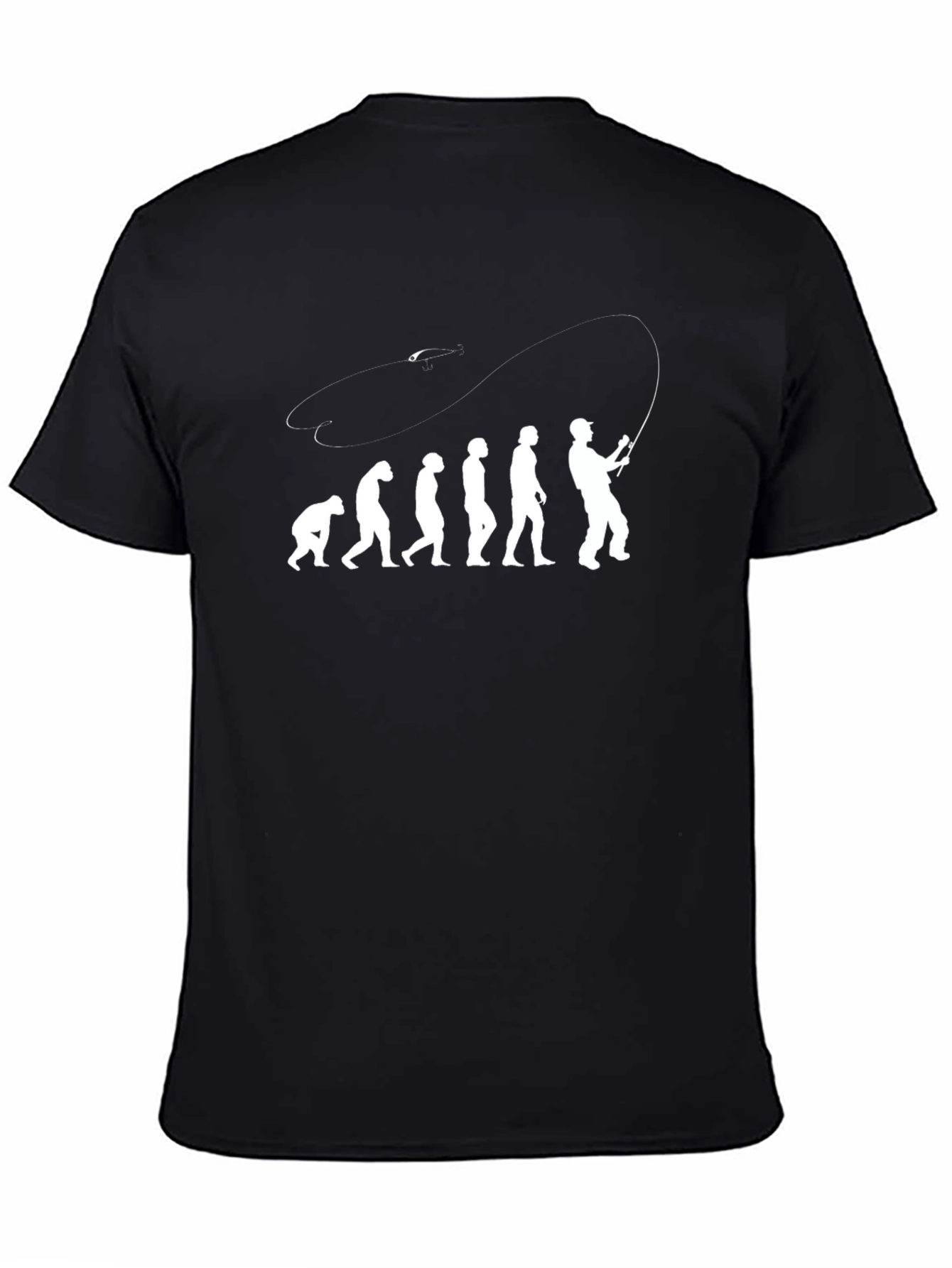 Evolution of Fishing Black T-Shirt