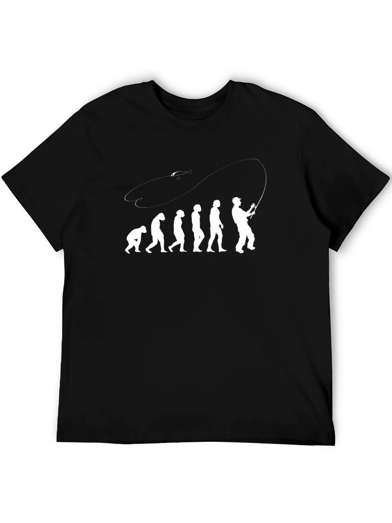 Evolution of Fishing Black T-Shirt