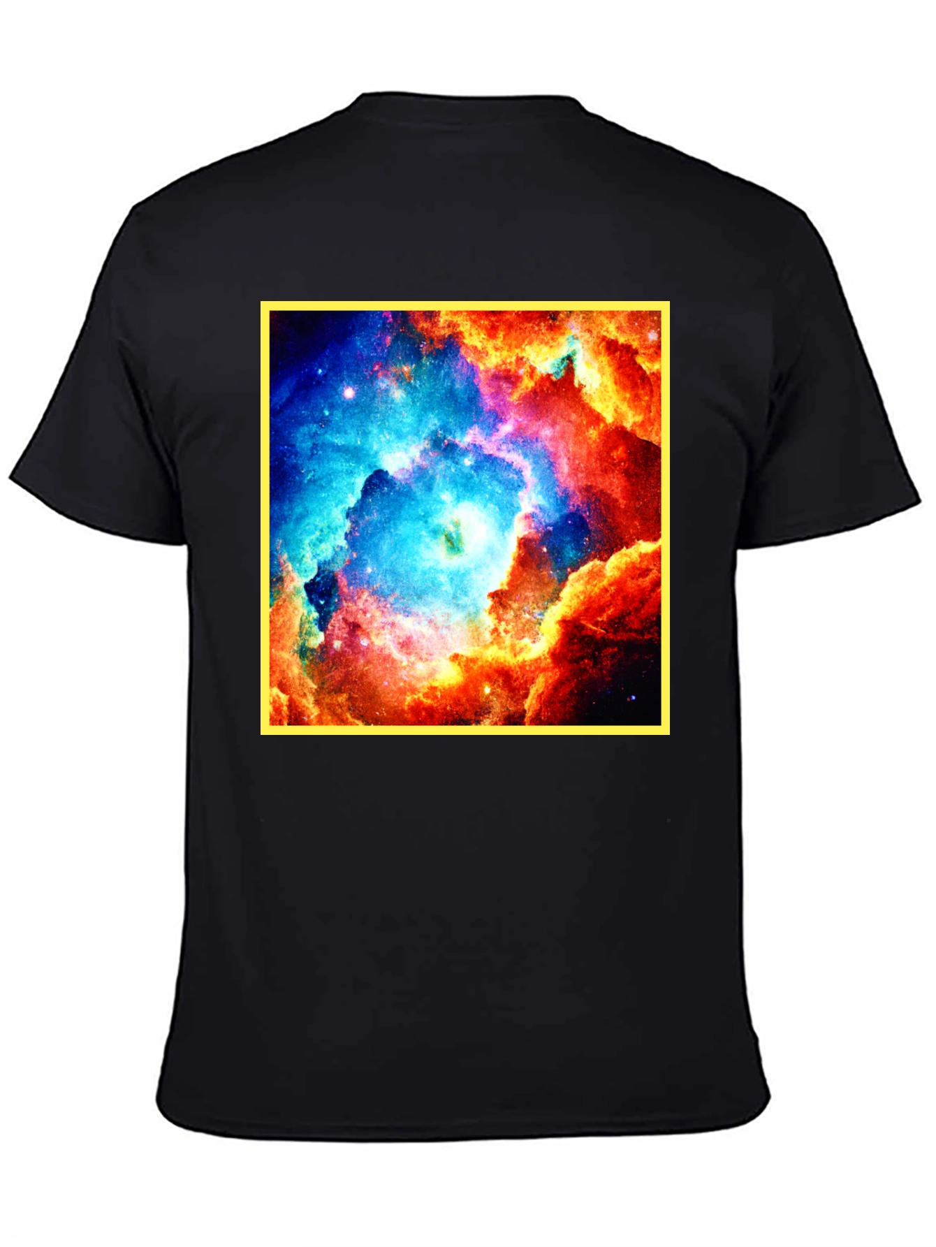 Nebula Galaxy Print Black T-Shirt