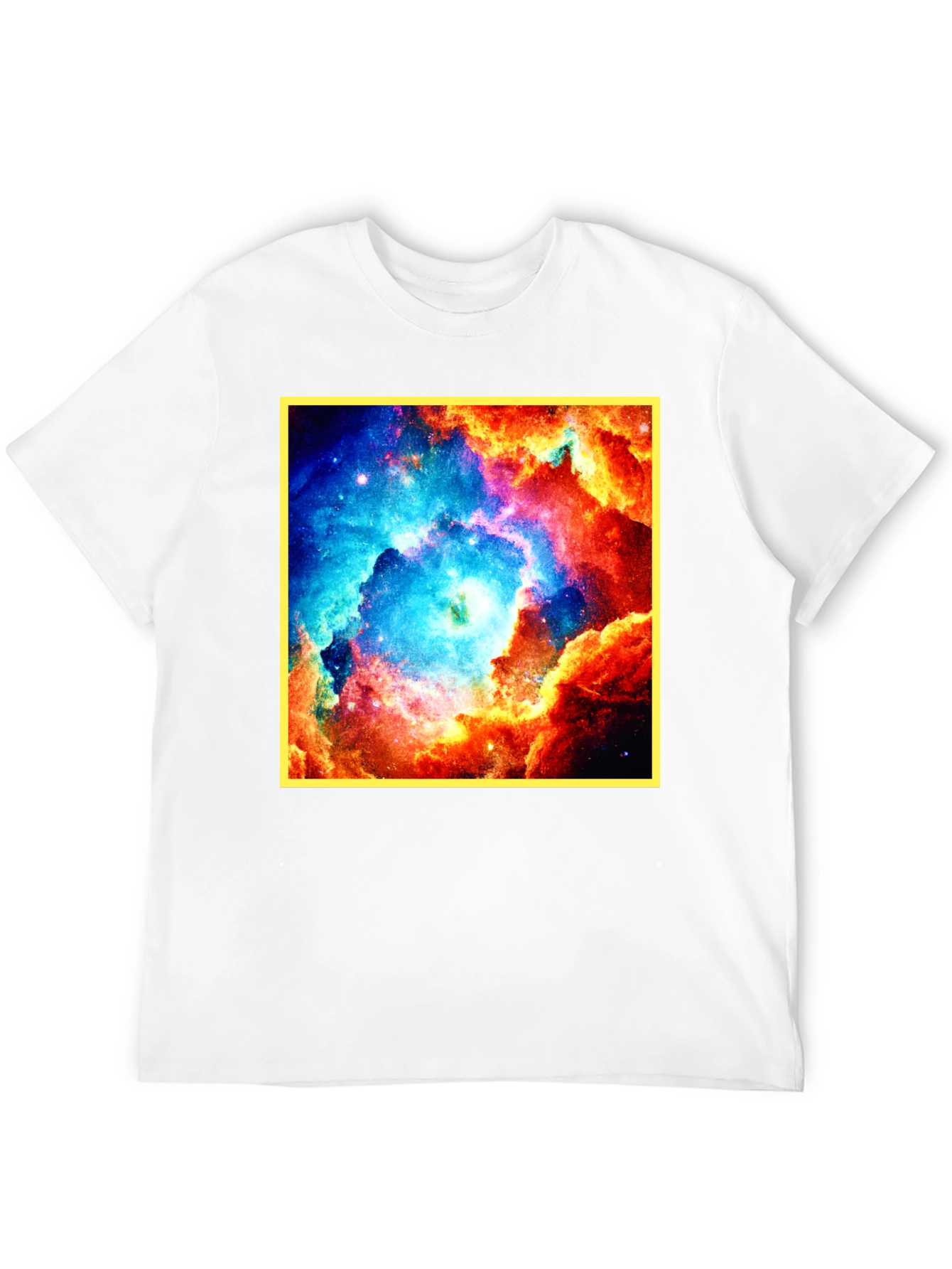 Nebula Galaxy Print Black T-Shirt