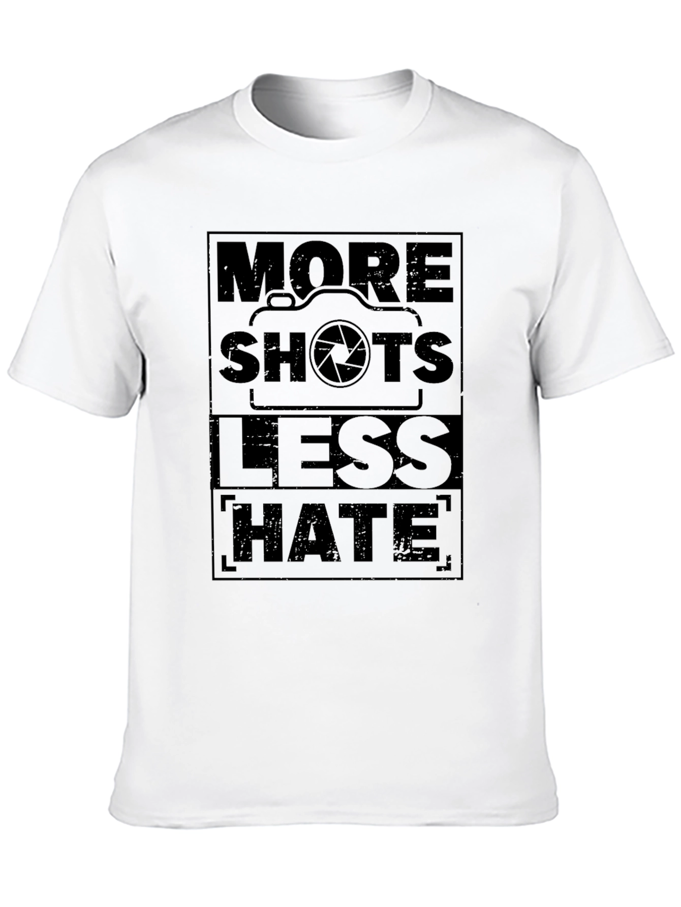 More Shots Less Hate Black Graphic T-Shirt