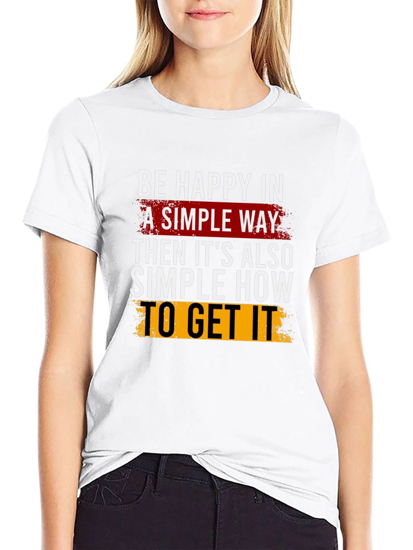 Be Happy T-Shirt: Simple Way Graphic Tee