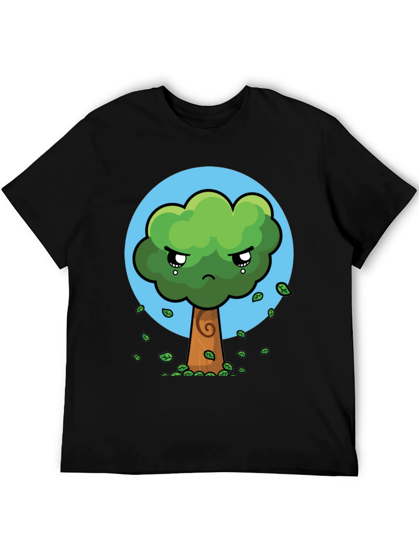 Sad Tree Graphic Tee - Nature Lovers Black T-Shirt