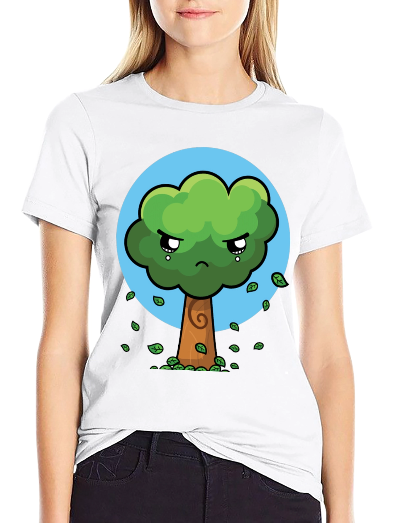 Sad Tree Graphic Tee - Nature Lovers Black T-Shirt