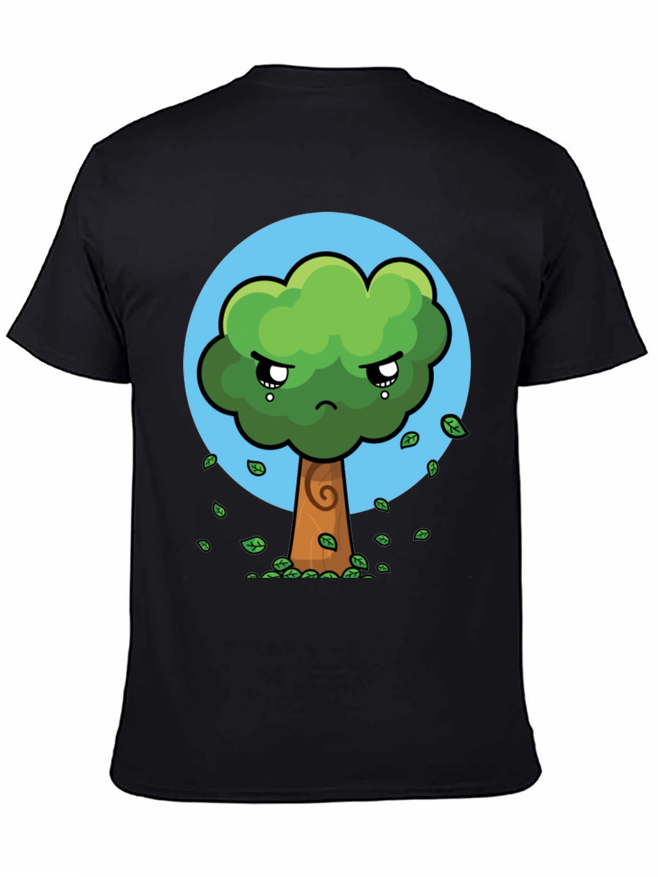 Sad Tree Graphic Tee - Nature Lovers Black T-Shirt