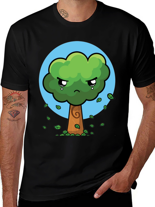 Sad Tree Graphic Tee - Nature Lovers Black T-Shirt