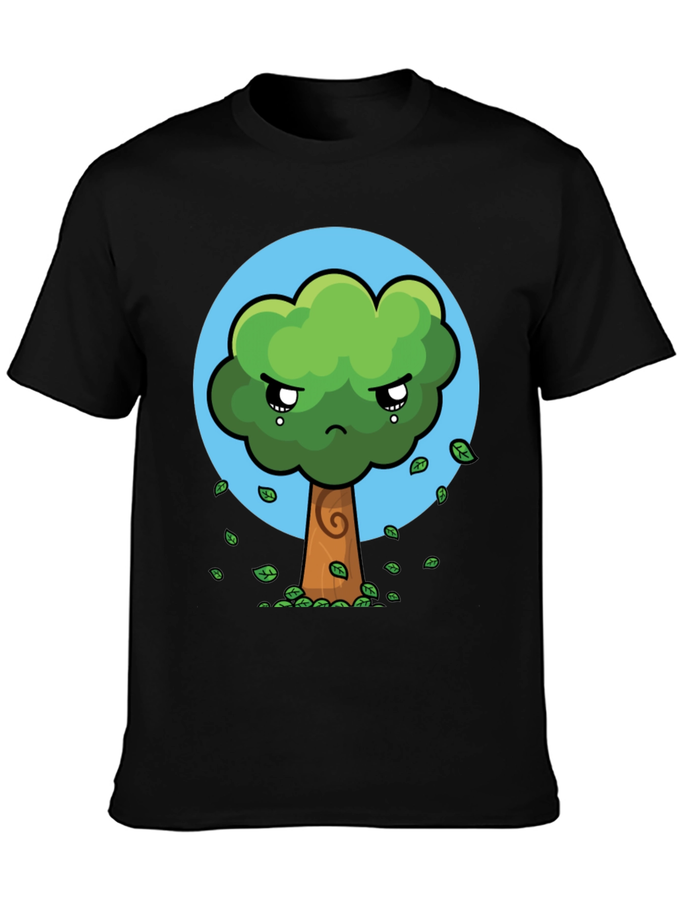 Sad Tree Graphic Tee - Nature Lovers Black T-Shirt