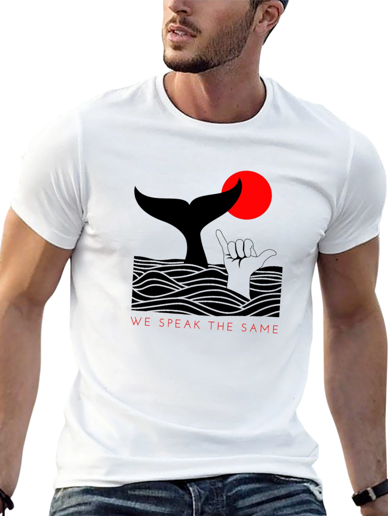 Whale Tail Hang Loose Graphic T-Shirt