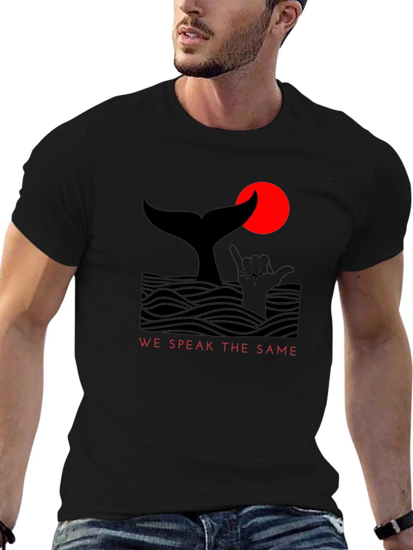 Whale Tail Hang Loose Graphic T-Shirt
