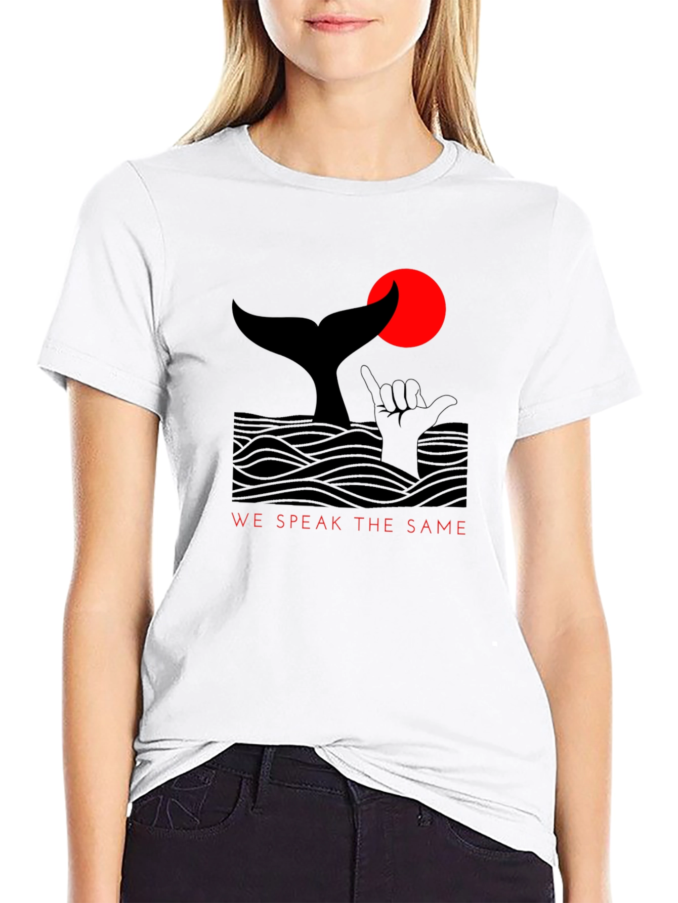Whale Tail Hang Loose Graphic T-Shirt