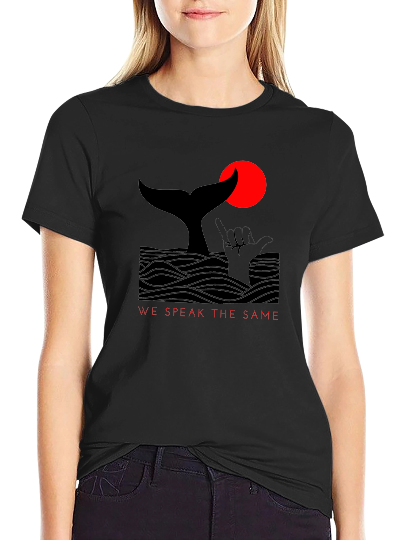 Whale Tail Hang Loose Graphic T-Shirt
