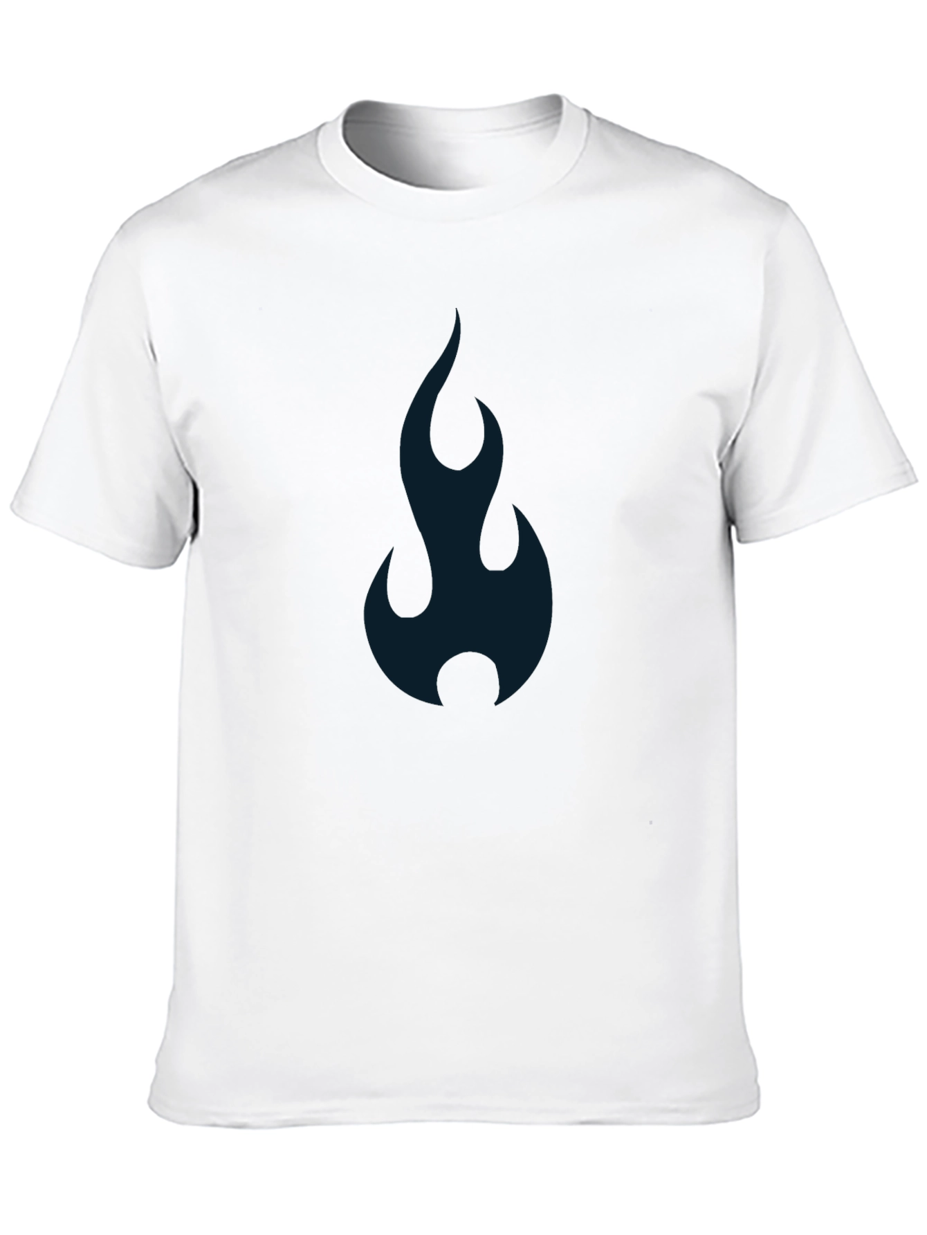 Mens Black T-shirt with Abstract Blue Flame Design