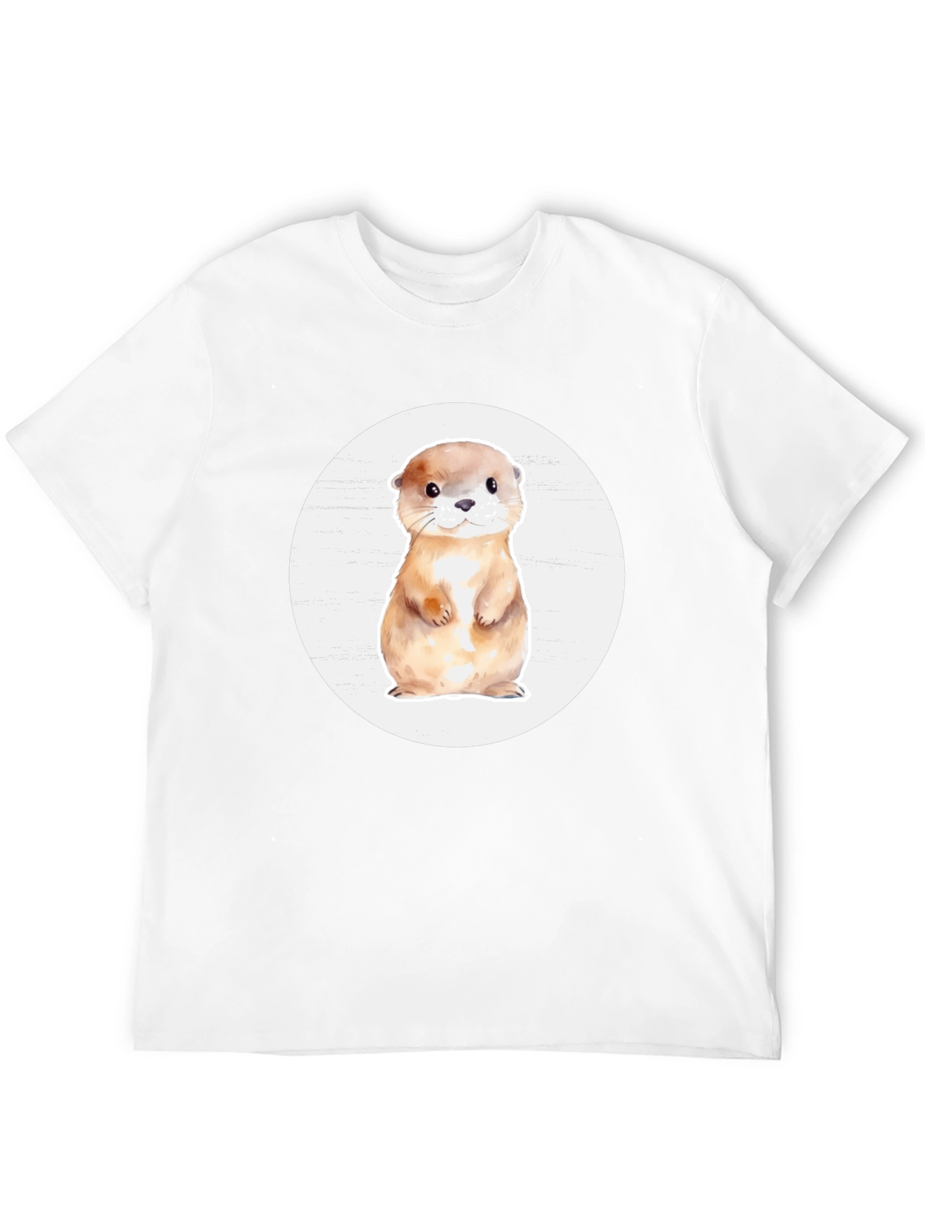 Cute Otter Graphic T-Shirt - Black