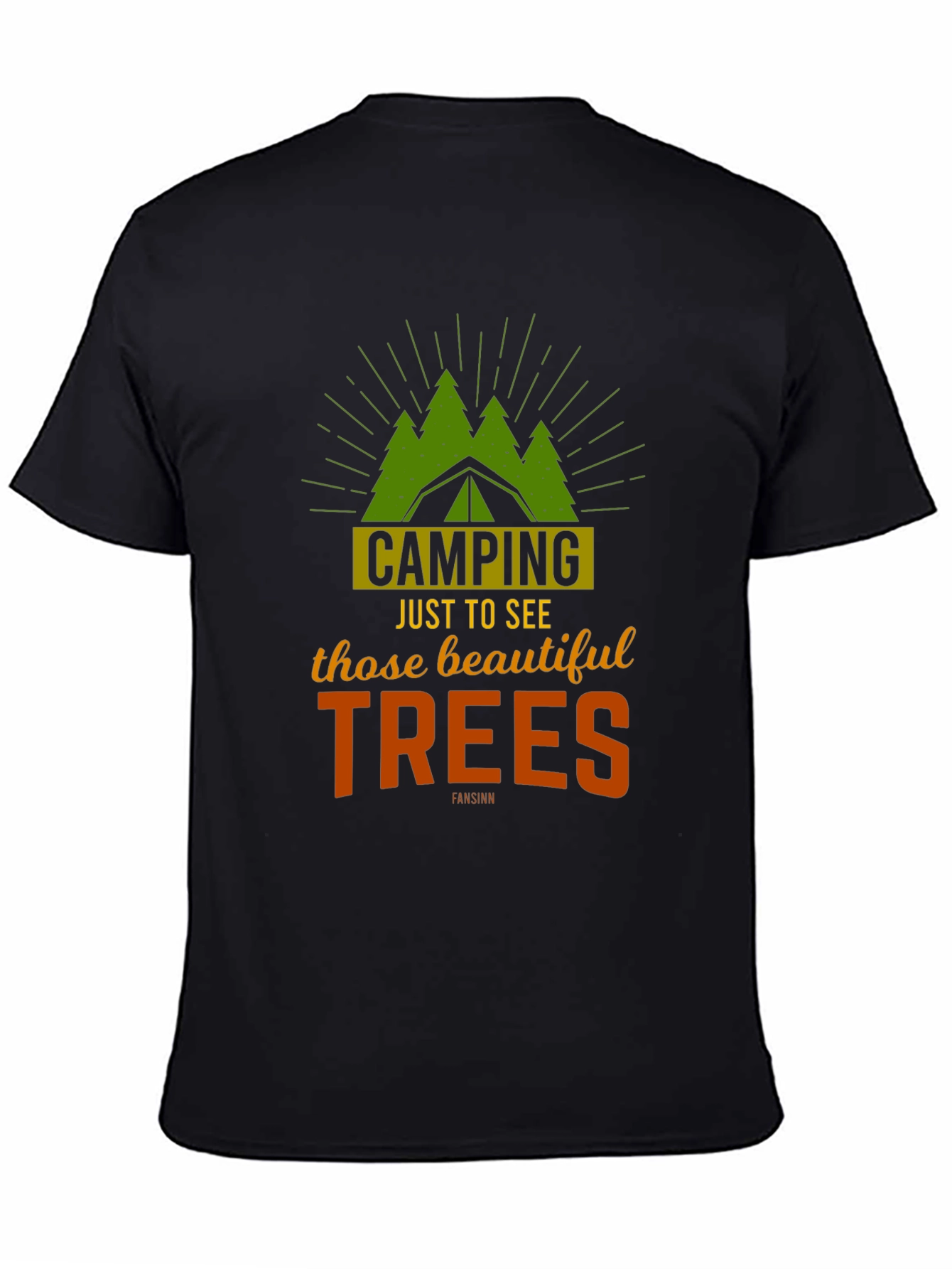 Camping Trees Graphic Tee - Outdoor Adventure Shirt