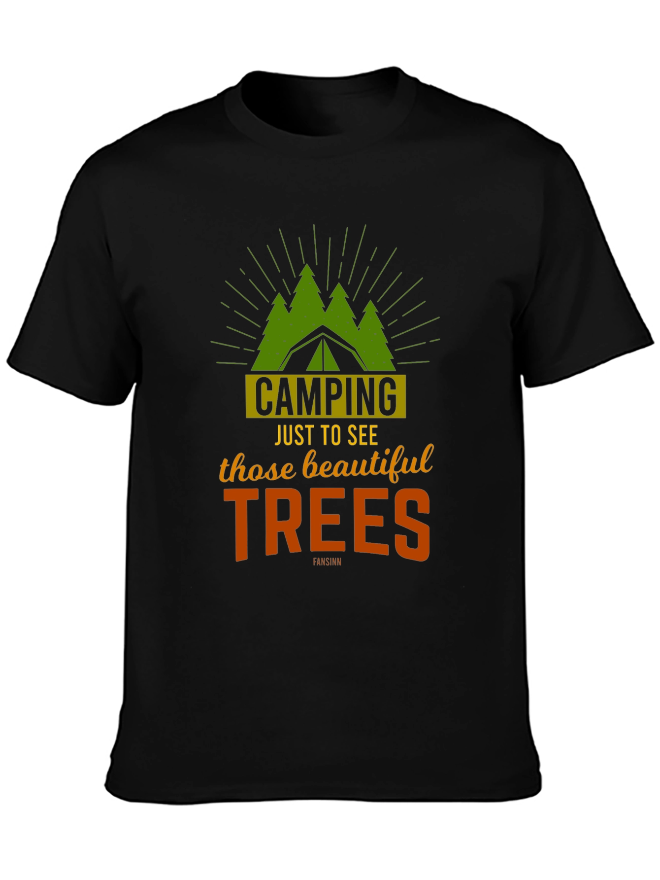 Camping Trees Graphic Tee - Outdoor Adventure Shirt