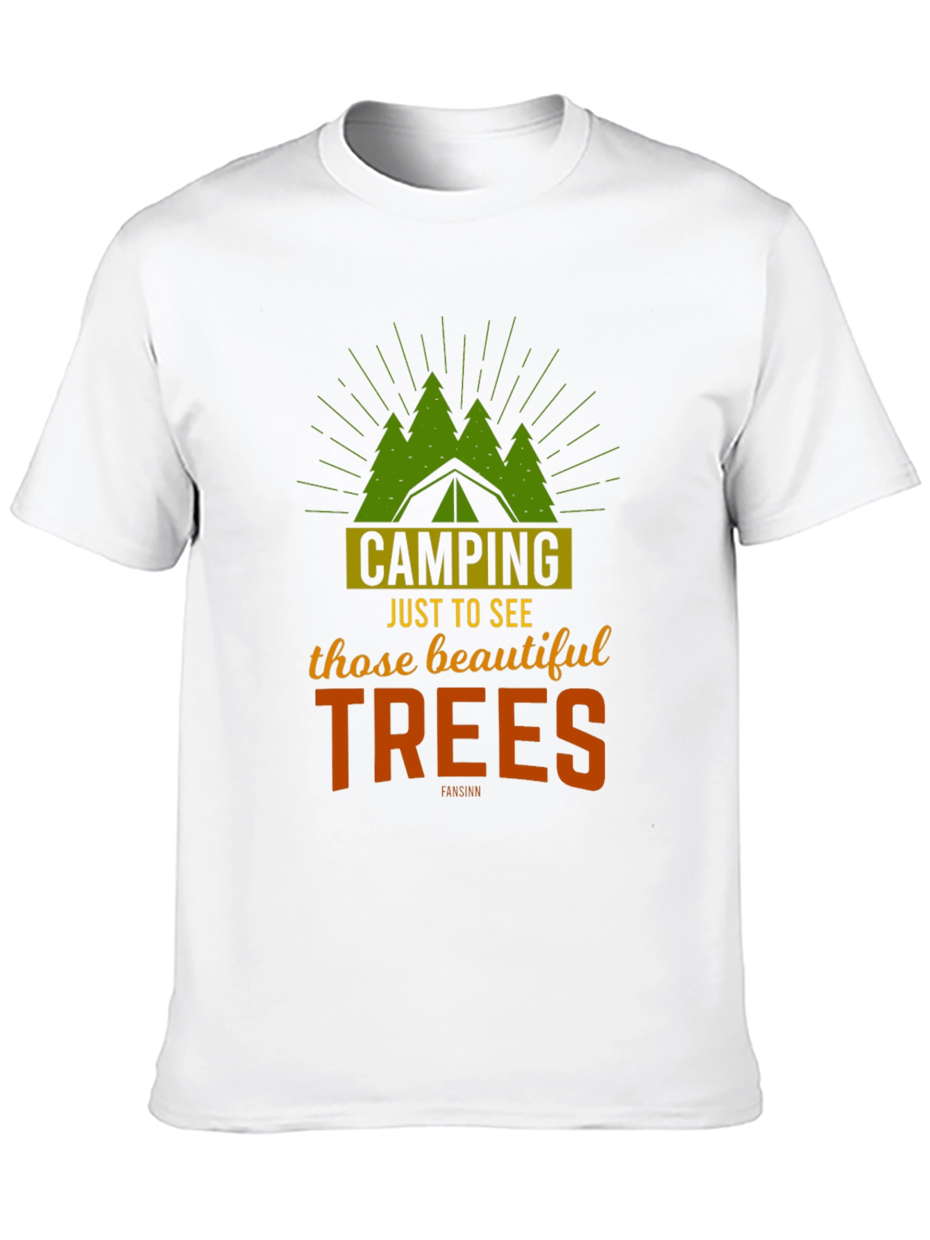 Camping Trees Graphic Tee - Outdoor Adventure Shirt