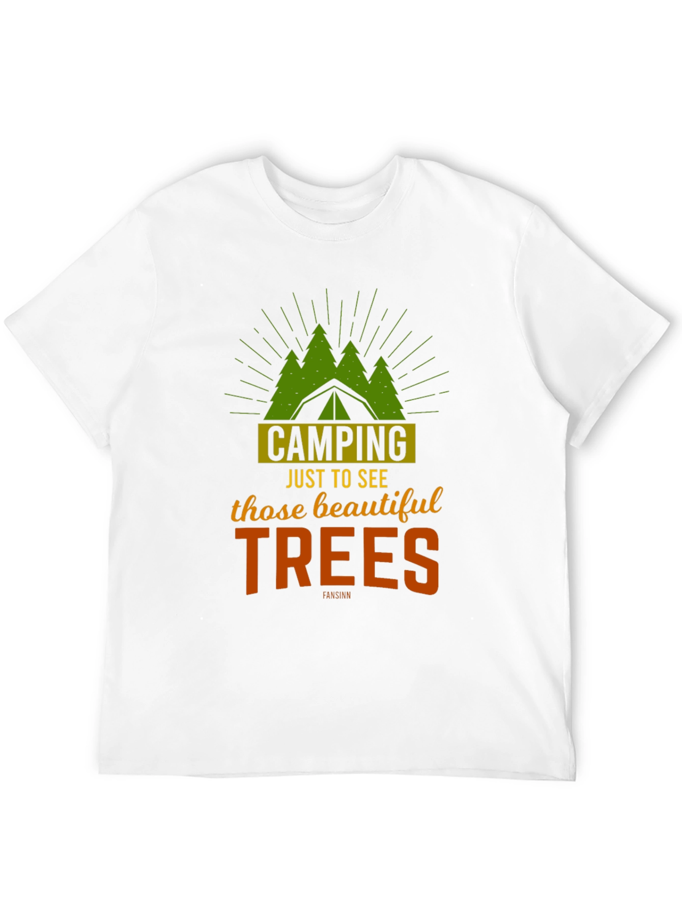 Camping Trees Graphic Tee - Outdoor Adventure Shirt