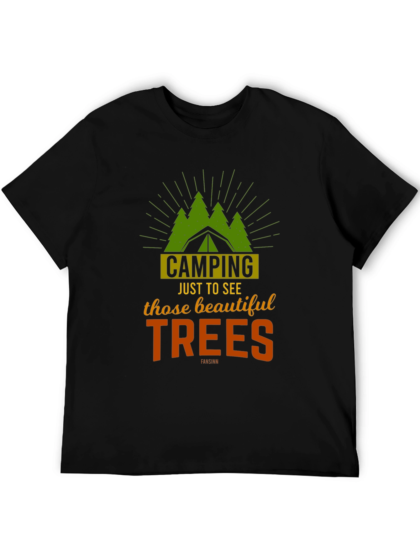Camping Trees Graphic Tee - Outdoor Adventure Shirt