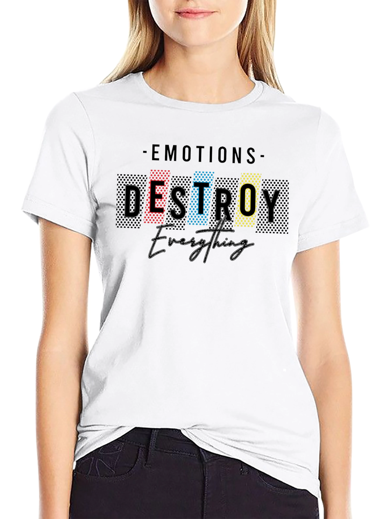 Emotions Destroy Everything Black Graphic Tee