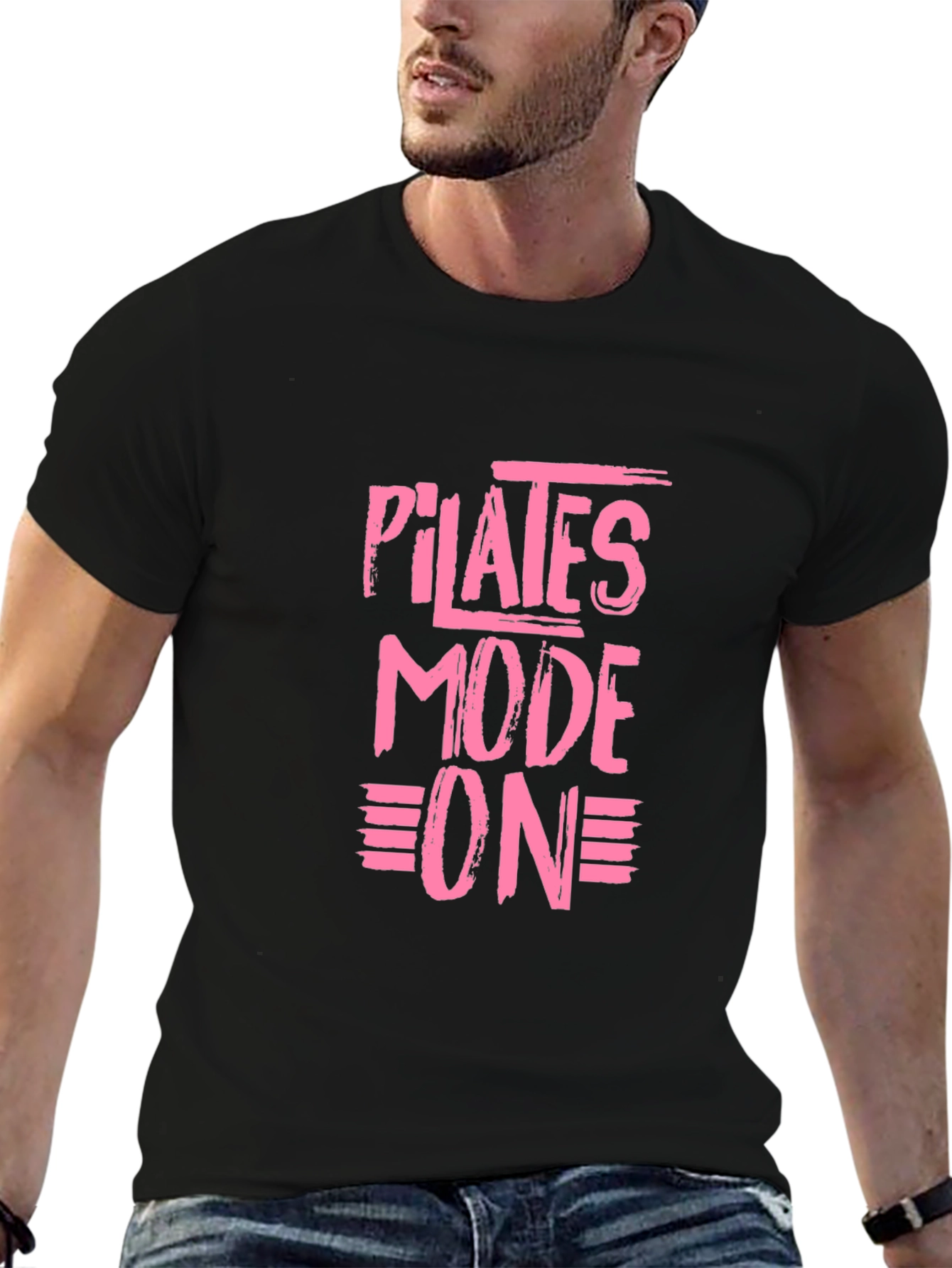 Pilates Mode On Black T-Shirt