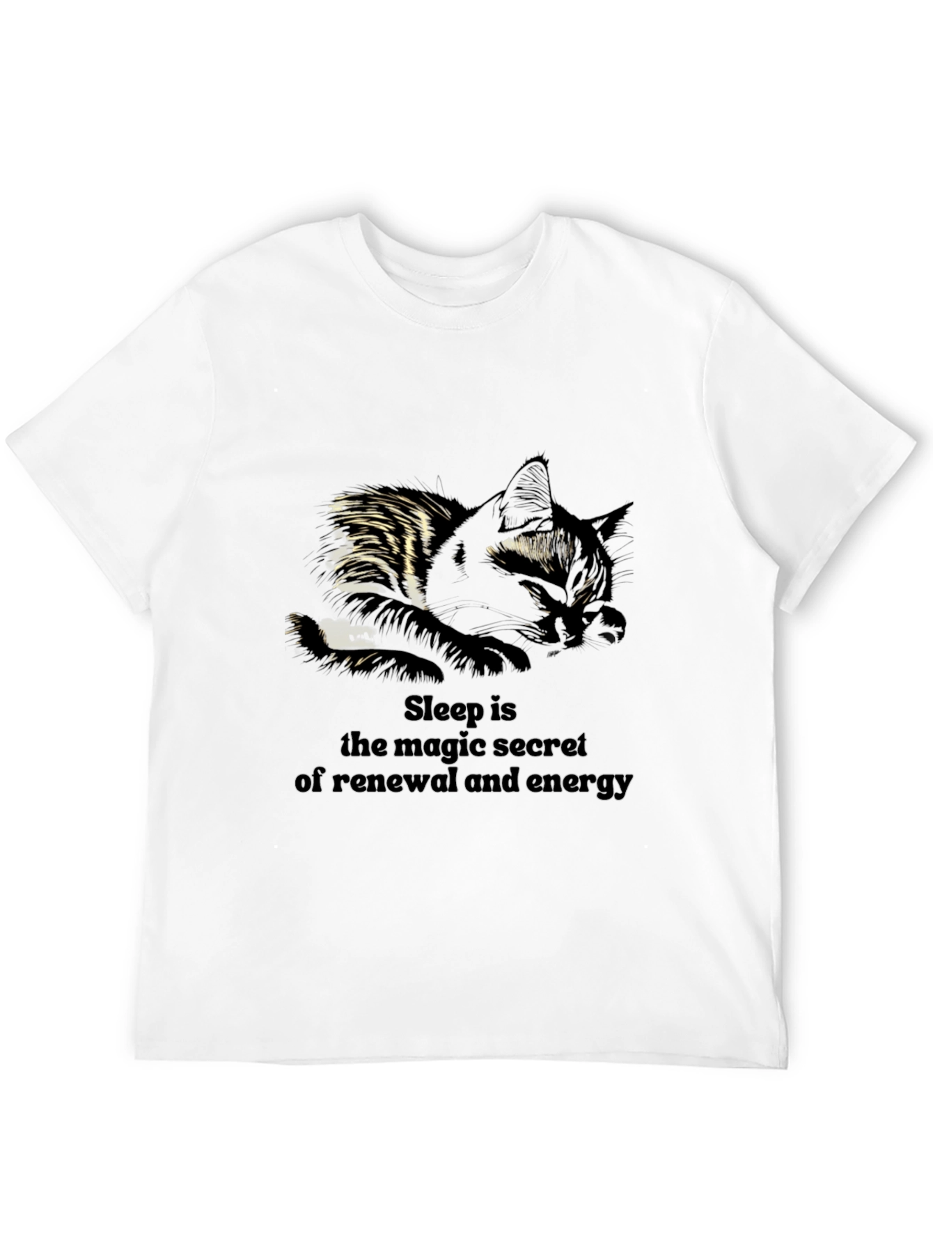 Sleepy Cat T-Shirt - Magic of Renewal & Energy