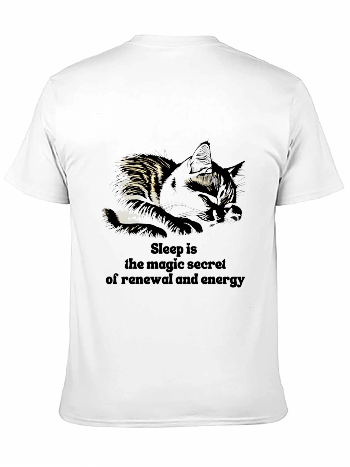 Sleepy Cat T-Shirt - Magic of Renewal & Energy