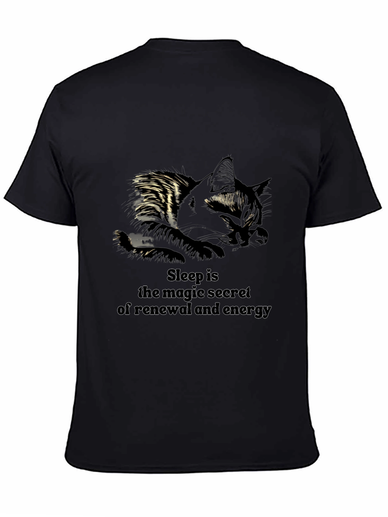 Sleepy Cat T-Shirt - Magic of Renewal & Energy