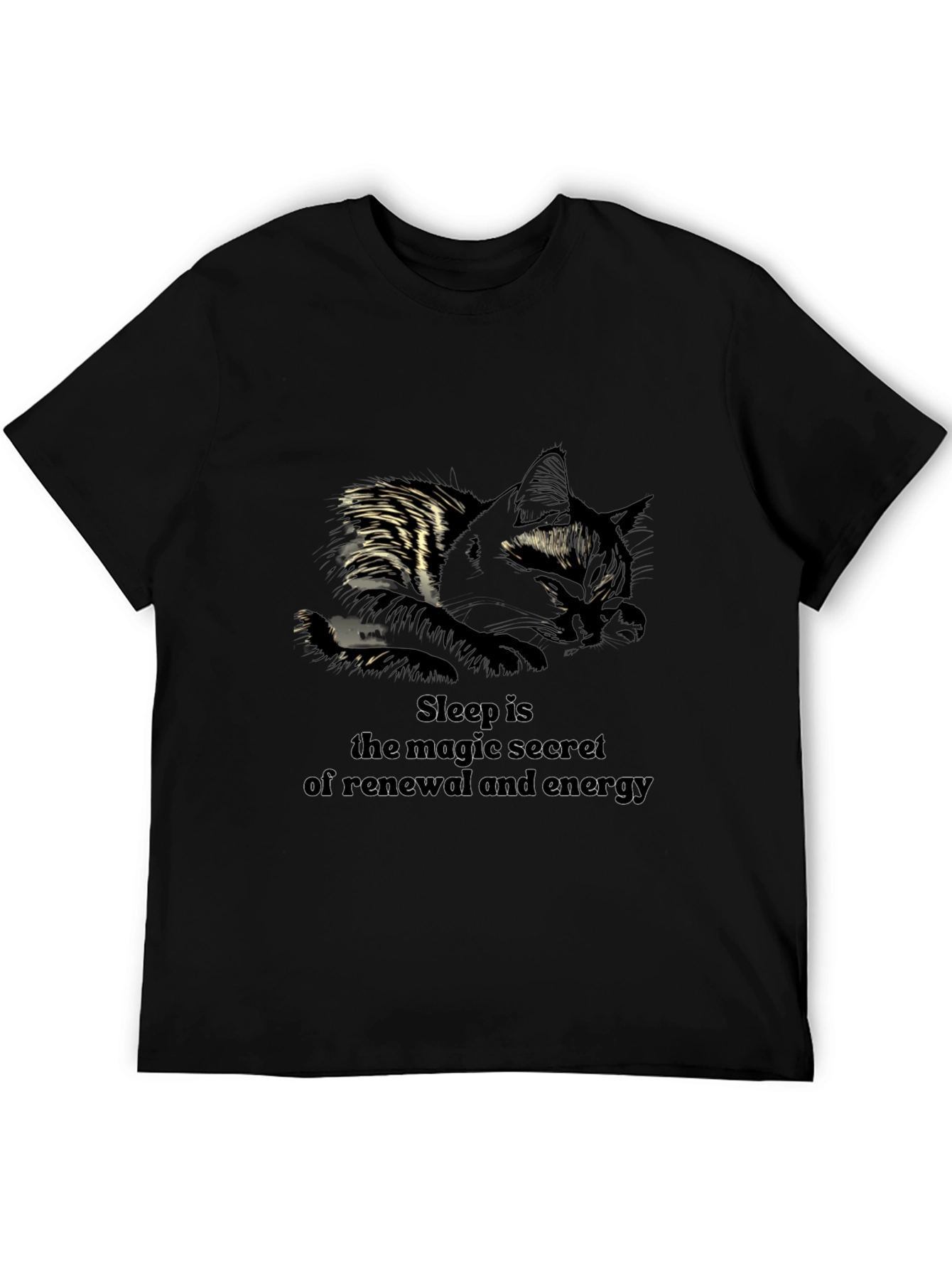 Sleepy Cat T-Shirt - Magic of Renewal & Energy