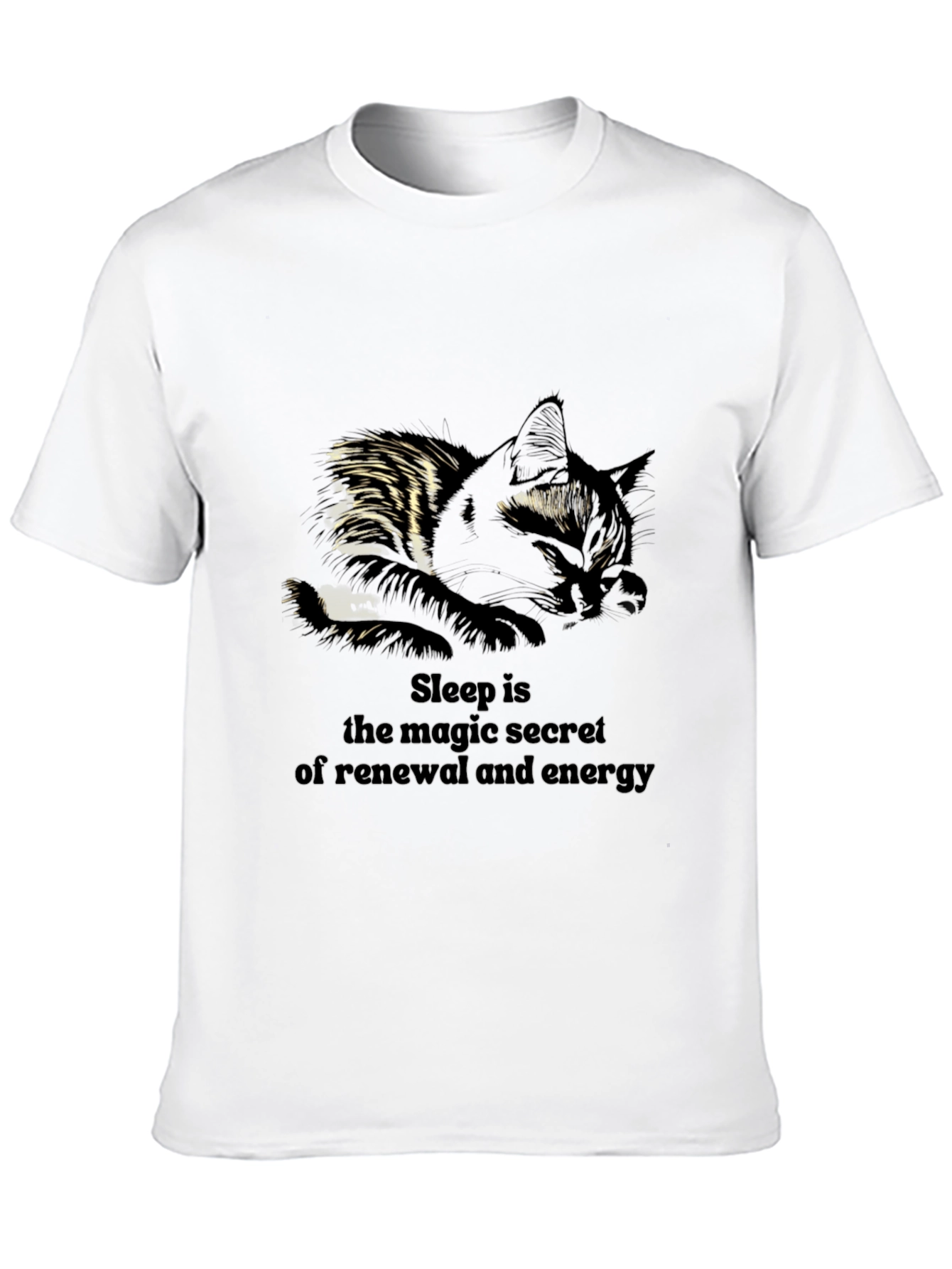 Sleepy Cat T-Shirt - Magic of Renewal & Energy