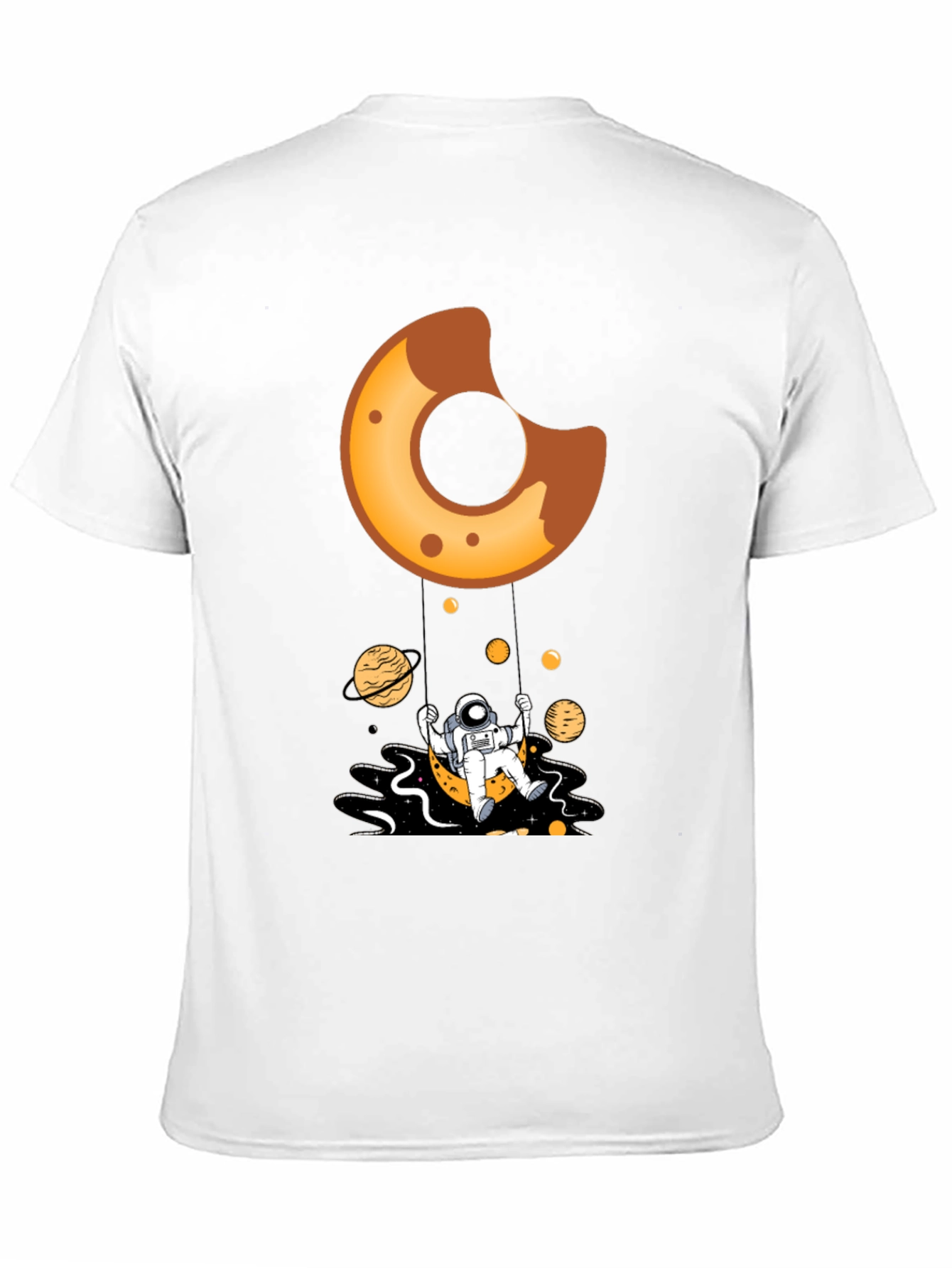 Astronaut Donut Swing Black T-Shirt