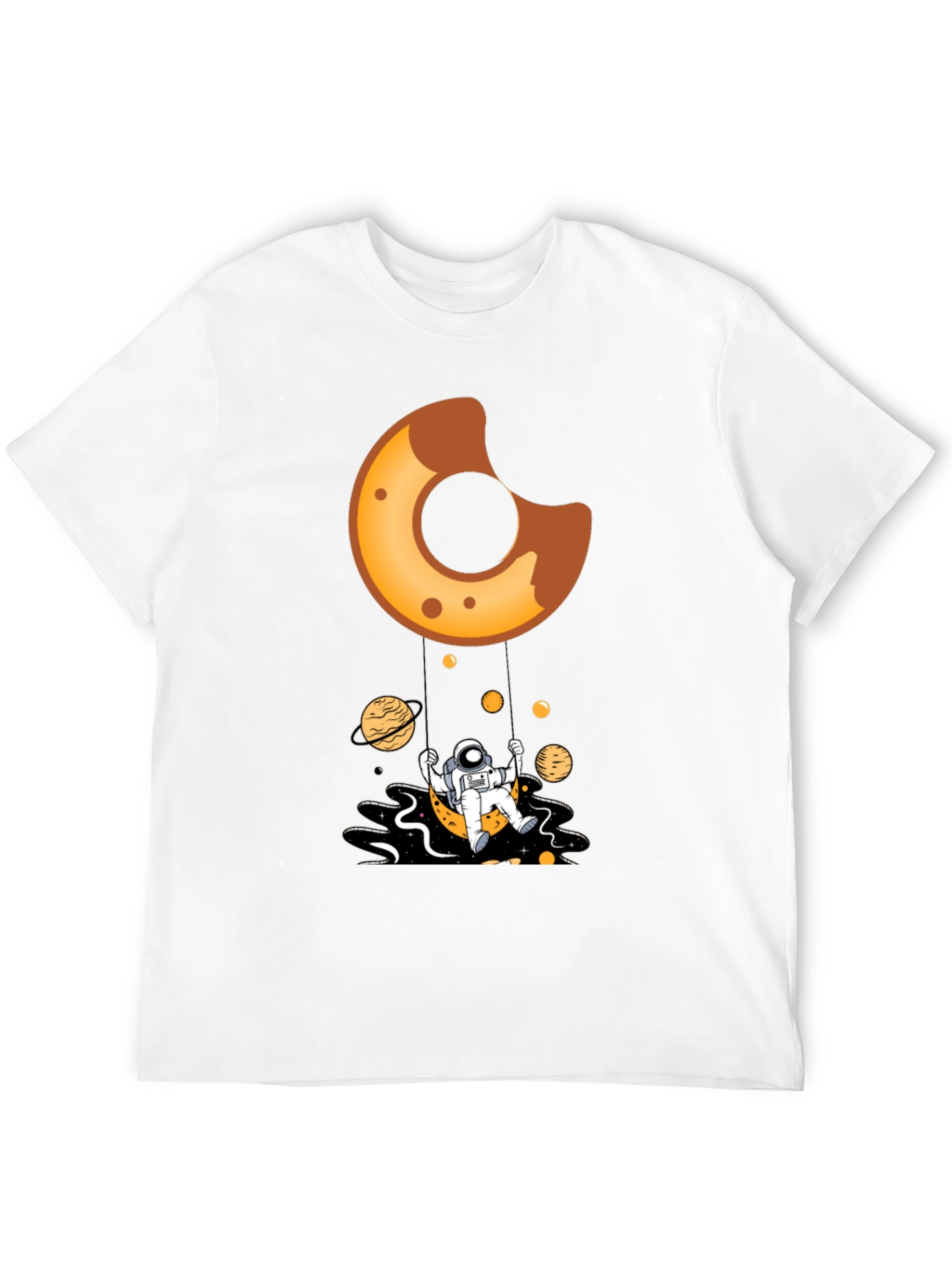 Astronaut Donut Swing Black T-Shirt