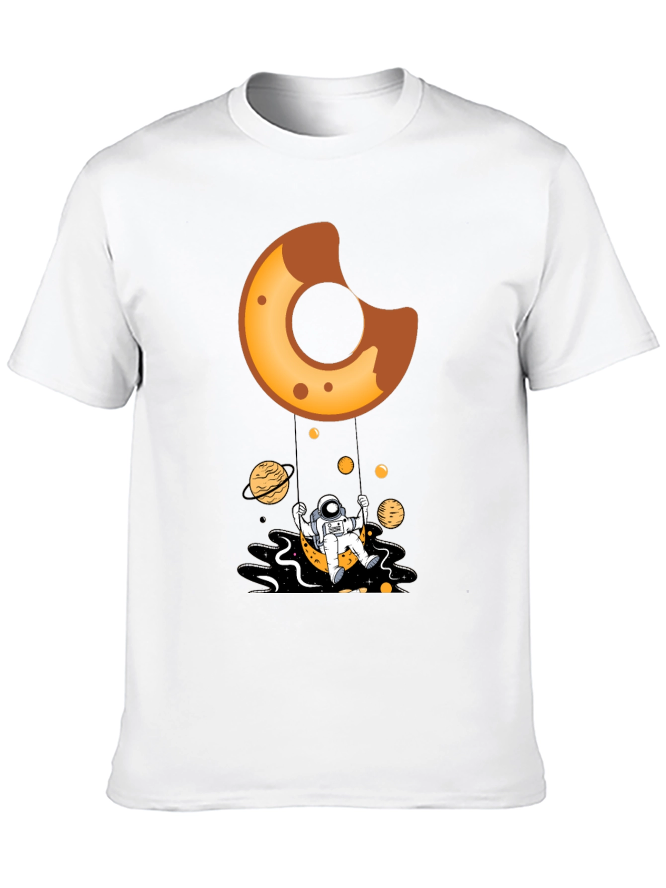 Astronaut Donut Swing Black T-Shirt